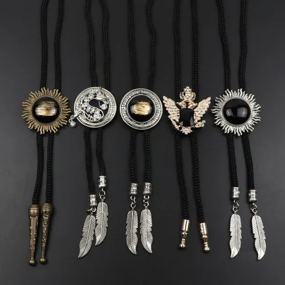 Elegant Round Bolo Tie for Formal Events - Image 2