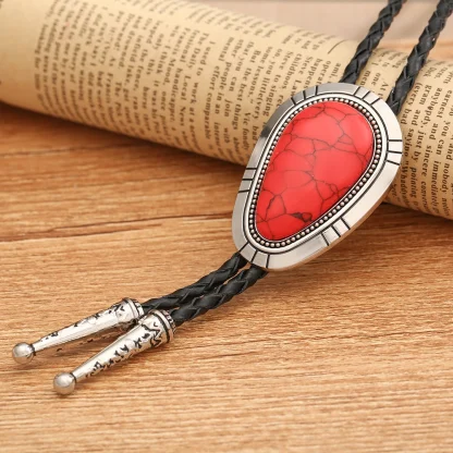 Classic Bolo Tie with Turquoise Color Design - Image 6