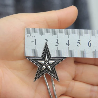 Modern Box Chain Bolo Tie with Star Design - Image 11