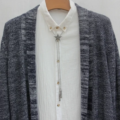 Modern Box Chain Bolo Tie with Star Design - Image 4
