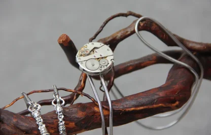 Round Bolo Tie with Techy Design - Image 4