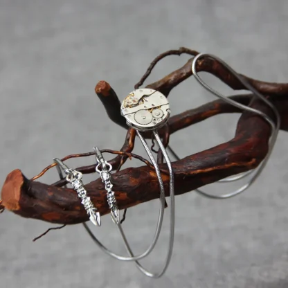 Round Bolo Tie with Techy Design - Image 2