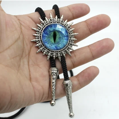 Dragon Eye Bolo Tie with Spike Edge Design