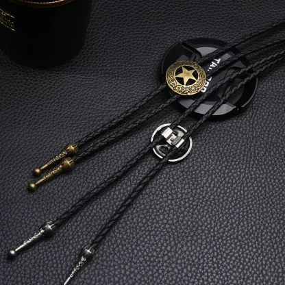 Embossed Dragon Bolo Tie with Round Design - Image 6