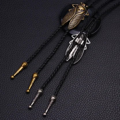 Embossed Dragon Bolo Tie with Round Design - Image 11