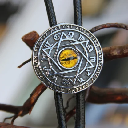Decorative Bolo Tie with Animal Eye Design - Image 2