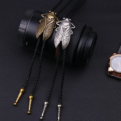 Embossed Dragon Bolo Tie with Round Design - Image 10