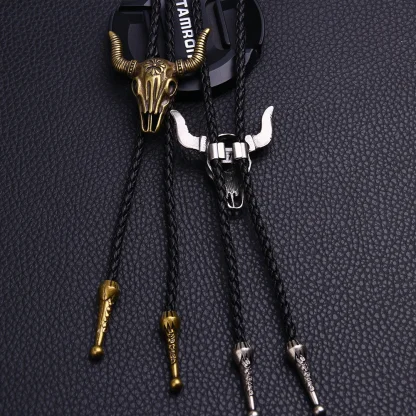 Embossed Dragon Bolo Tie with Round Design - Image 13