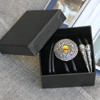 Decorative Bolo Tie with Animal Eye Design - Image 3