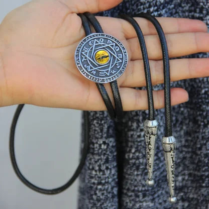 Decorative Bolo Tie with Animal Eye Design - Image 6