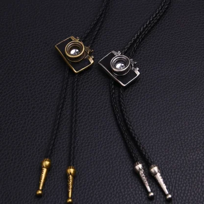 Embossed Dragon Bolo Tie with Round Design - Image 4