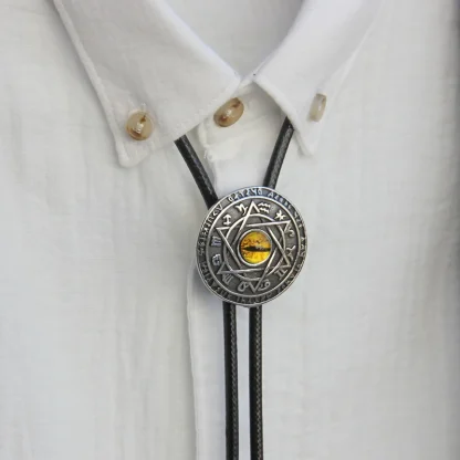 Decorative Bolo Tie with Animal Eye Design
