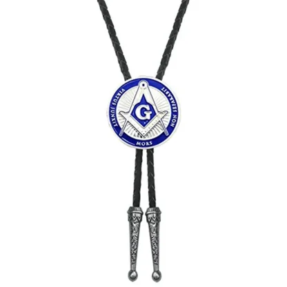 Classic Round Bolo Tie with G letter Design - Image 6