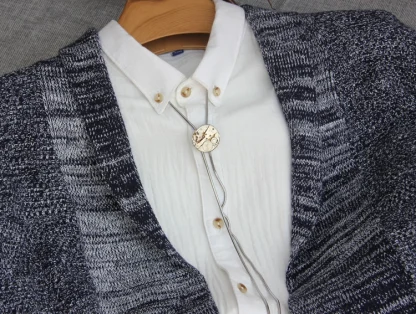 Round Bolo Tie with Techy Design - Image 7