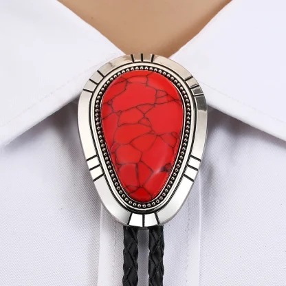Classic Bolo Tie with Turquoise Color Design - Image 4