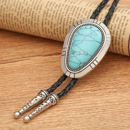 Classic Bolo Tie with Turquoise Color Design - Image 7