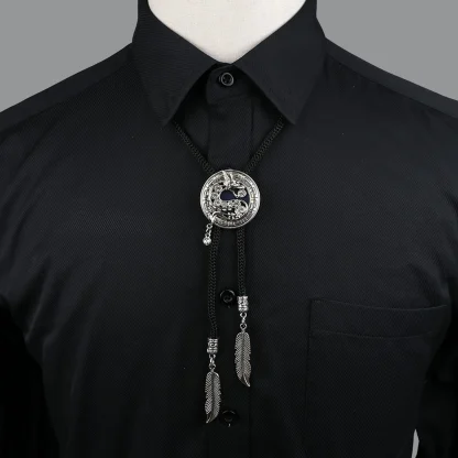 Elegant Round Bolo Tie for Formal Events - Image 4