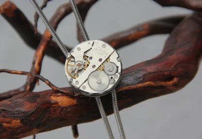 Round Bolo Tie with Techy Design - Image 3