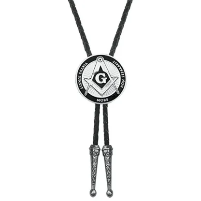 Classic Round Bolo Tie with G letter Design