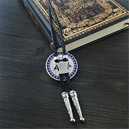 Classic Round Bolo Tie with G letter Design - Image 5