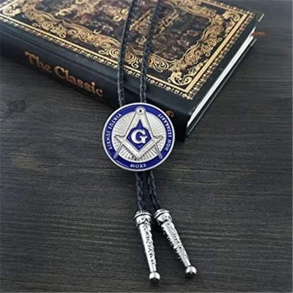 Classic Round Bolo Tie with G letter Design - Image 4