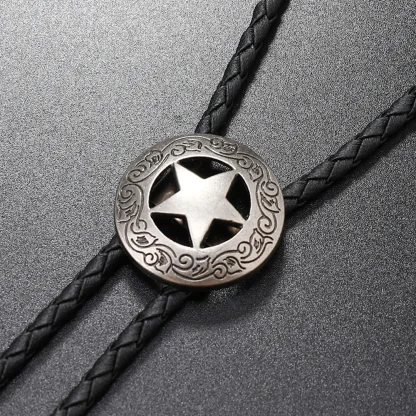 Hollow Out Western Tie with Star Design - Image 6