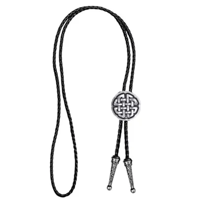 Round Western Tie with Celtical Knot Design - Image 4