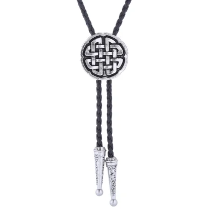 Round Western Tie with Celtical Knot Design