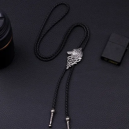 Casual Bolo Tie with Stylish Wolf Decor - Image 6