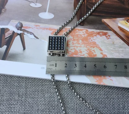 Minimalist Square Bolo Tie with Box Chain - Image 9