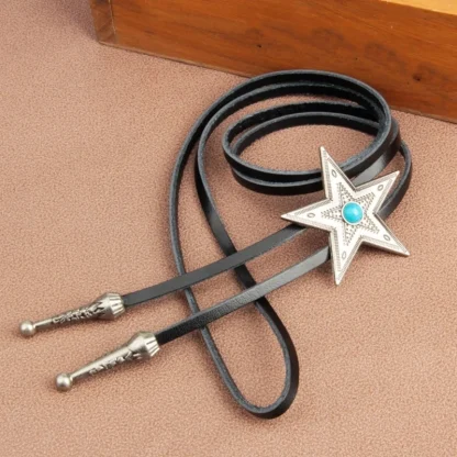 Turquoise Color Western Tie with Stylish Design - Image 3