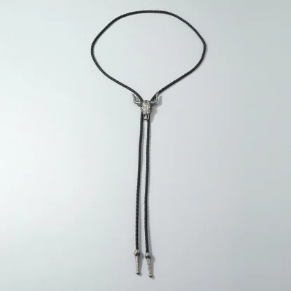 Skull Bull Head Pendant Western Tie - Image 5