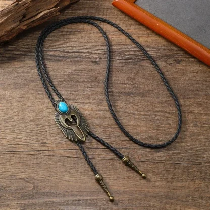 Vintage-inspired Western Tie with Eagle Design