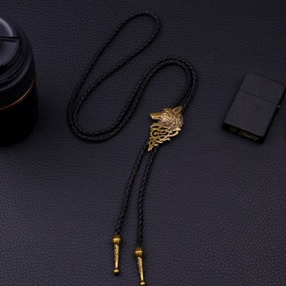 Casual Bolo Tie with Stylish Wolf Decor - Image 7