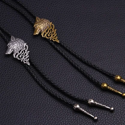 Casual Bolo Tie with Stylish Wolf Decor - Image 2