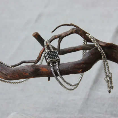 Minimalist Square Bolo Tie with Box Chain - Image 6