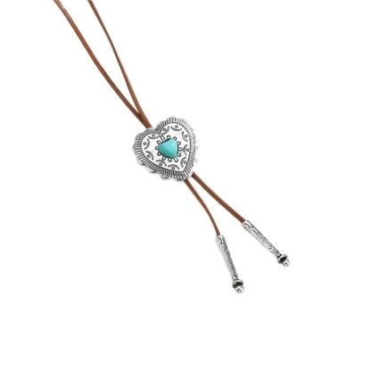Heart Shaped Bolo Tie with Scallop Edge - Image 3