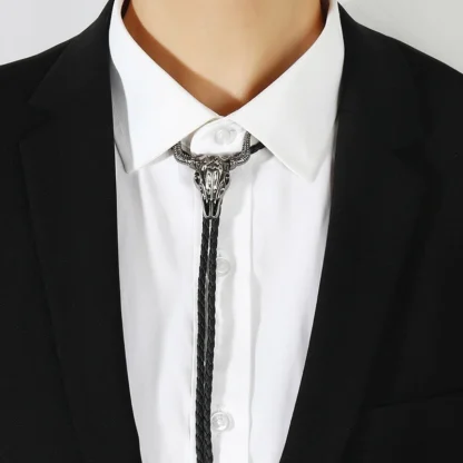 Skull Bull Head Pendant Western Tie