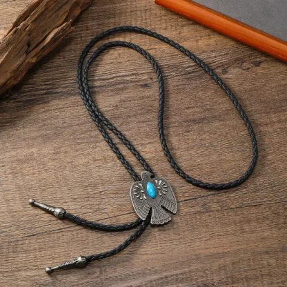 Vintage-inspired Western Tie with Eagle Design - Image 4