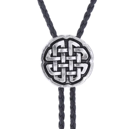 Round Western Tie with Celtical Knot Design - Image 3