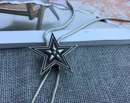 Modern Box Chain Bolo Tie with Star Design - Image 9
