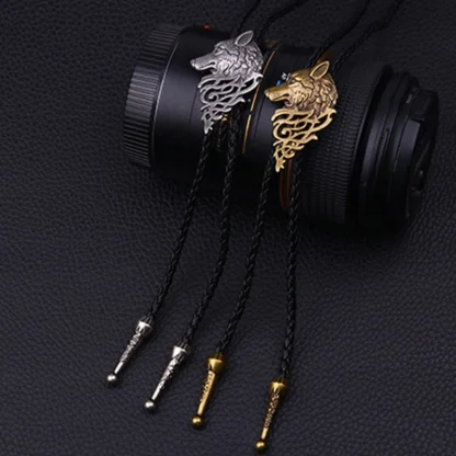 Casual Bolo Tie with Stylish Wolf Decor - Image 5