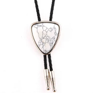 Shield Bolo Tie with Marble Pattern Design