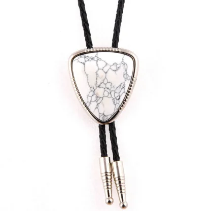 Shield Bolo Tie with Marble Pattern Design