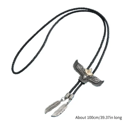 Creative Western Tie with Flying Eagle Design - Image 7