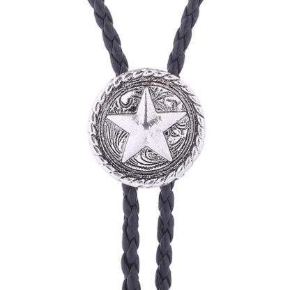 Rustic Western Tie with Emboss Star Design - Image 7