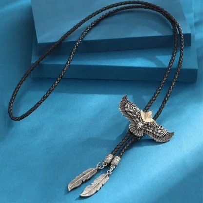 Creative Western Tie with Flying Eagle Design - Image 2