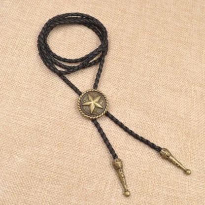 Rustic Western Tie with Emboss Star Design - Image 4