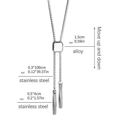 Box Chain Bolo Tie with Square Design - Image 10