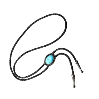 Turquoise Color Gemstone-like Bolo Tie - Image 14